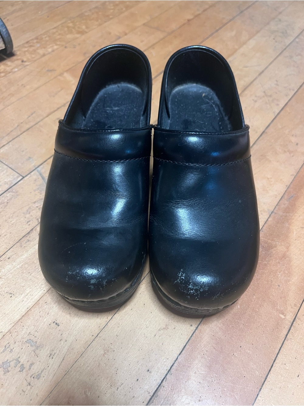 Dansko Black Leather Professional Clogs